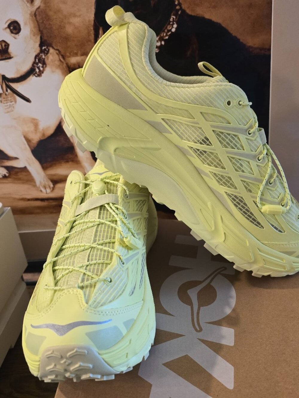 New Hoka One One U Mafate Three2 1172370 YRD Grid JP Yellow Mens 12 US NEW